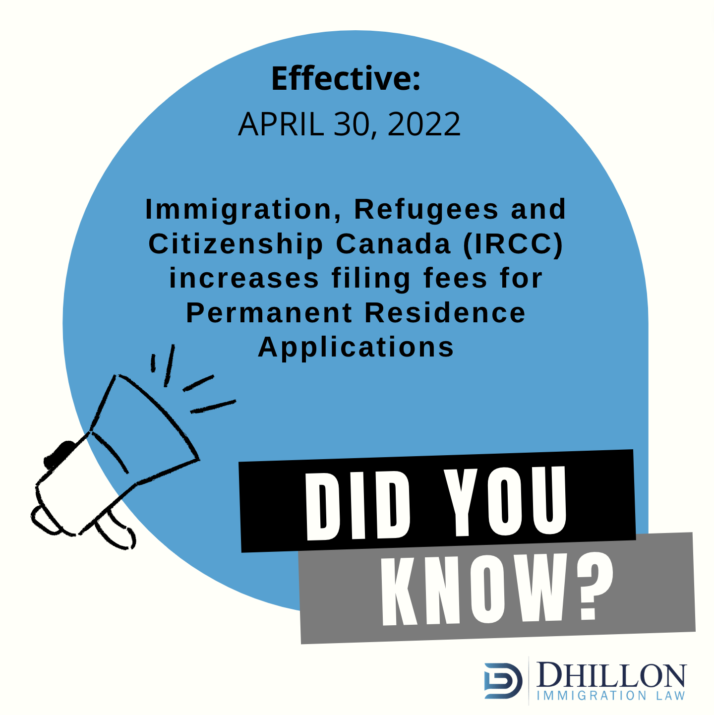 IRCC Announces Canadian Permanent Residence Fee Increase